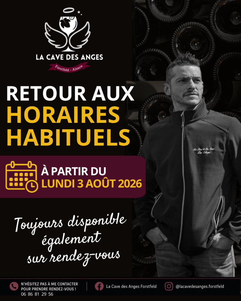 Horaires d'ouverture - La Cave des Anges